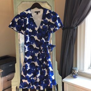 Banana Republic wrap dress with flutter sleeves.